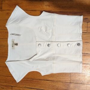 Madewell white denim crop top